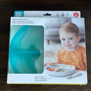 Bumkins Aqua Silicone Grip Dish